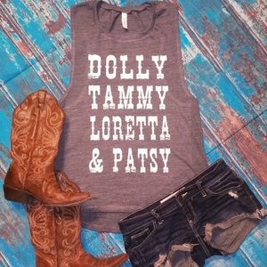 Dolly, Tammy, Loretta & Patsy - scoop neck tanktop